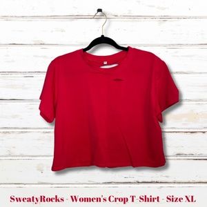 SweatyRocks Women's Short Sleeve Tee Distressed Crop T-Shirt Size XL